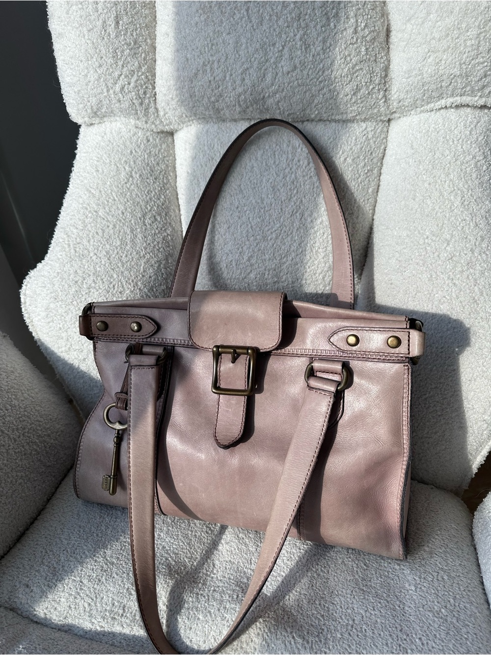 Fossil mauve pink tote